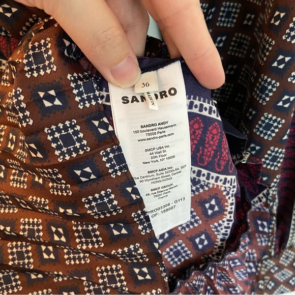 NWOT Sandro Pleated Shirt Dress in Purple - Picture 5 of 8